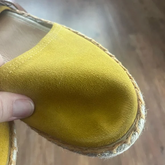 Miz Mooz Yellow Espadrilles with Brown Strap - Picture 2 of 5